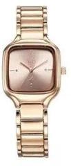 Fastrack Vyb Minimalist Quartz Analog Rose Gold Dial Metal Strap Watch for Girls FV60024WM01W