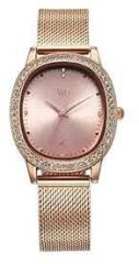 Fastrack Vyb Mirage Quartz Analog Rose Gold Dial Rose Gold + Black Mesh Strap Watch for Women FV60049WM01W