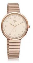 Fastrack Vyb Mirage Quartz Analog Rose Gold Dial Stainless Steel Strap Watch for Girls FV60003WM01W