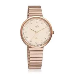 Fastrack Vyb Mirage Quartz Analog Rose Gold Dial Stainless Steel Strap Watch for Women FV60003WM01W