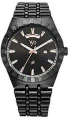 Fastrack Vyb Orion Quartz Analog Black Dial Black Sheet Metal Strap Watch for Men FV30003NM01W