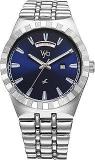 Fastrack Vyb Orion Quartz Analog Blue Dial Steel Sheet Metal Strap Watch For Men FV30003SM01W