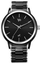 Fastrack Vyb Phantom Quartz Analog Black Dial Silver + Black Sheet Metal Strap Watch for Men FV30005KM02W