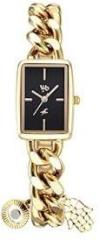 Fastrack Vyb Prodigy Quartz Analog Black Dial Gold Chain Strap Watch for Women FV60048YM01W