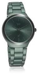 Fastrack Vyb Quartz Analog Green Dial Stainless Steel Strap Watch for Women FV60008KM03W