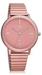 Fastrack Vyb Quartz Analog Pink Dial Stainless Steel Strap Watch for Women FV60021KM04W