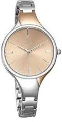 Fastrack Vyb Quartz Analog Rose Gold Dial Stainless Steel Strap Watch for Women FV60001KM01W