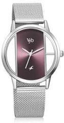 Fastrack Vyb Runway Quartz Analog Purple Dial Stainless Steel Strap Watch for Girls FV60019SM01W