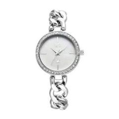 Fastrack Vyb Showstopper 2.0 Quartz Analog Silver Dial Silver Strap Watch for Women_FV60026SM01W