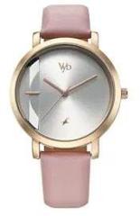 Fastrack Vyb Siren Quartz Analog Silver Dial Leather Strap Watch for Girls FV60029WL02W