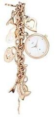 Fastrack Vyb Siren Quartz Analog White Dial Rose Gold Chain Strap Watch for Women FV60047WM01W