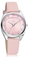 Fastrack Vyb Spotlight Quartz Analog Pink Dial Leather Strap Watch for Girls FV60023SL01W