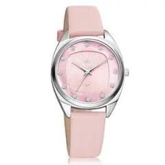 Fastrack Vyb Spotlight Quartz Analog Pink Dial Leather Strap Watch for Women FV60023SL01W