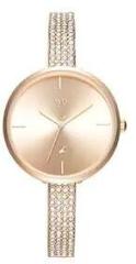 Fastrack Vyb Starlet Quartz Analog Rose Gold Dial Metal Strap Watch for Girls FV60009WM01W