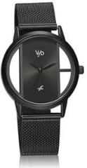 Fastrack Vyb Striker Quartz Analog Black Dial Stainless Steel Strap Watch for Women FV60019NM01W