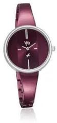 Fastrack Vyb Striker Quartz Analog Burgandy Dial Stainless Steel Strap Watch for Women FV60004KM01W