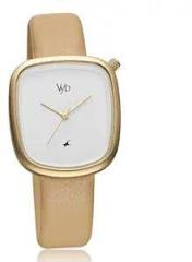 Fastrack Vyb Striker Quartz Analog White Dial Leather Strap Watch for Women FV60018YL01W