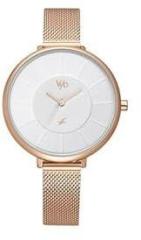 Fastrack Vyb Striker Quartz Analog White Dial Stainless Steel Strap Watch for Women FV60016WM01W