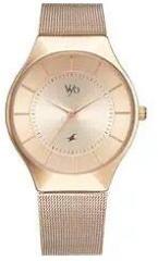 Fastrack Vyb Successor Quartz Analog Rose Gold Dial Stainless Steel Strap Watch for Girls FV60002WM01W