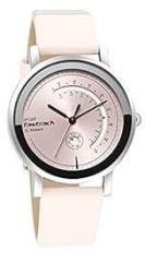 Fastrack Wear Your Look Quartz Analog with Day and Date Pink Dial Leather Strap Watch for Girls NS6172SL03