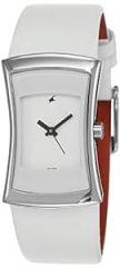 Fastrack Women Leather Fits And Forms Analog White Dial Watch Nm6093Sl01 / Nl6093Sl01/Np6093Sl01, Band Color White