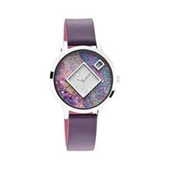 Fastrack Women Leather White Dial Analog Watch Nr6210Sl02, Band Color Purple