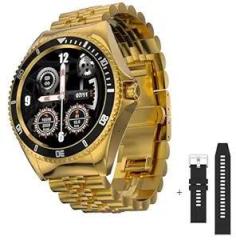 Fire Boltt Quantum Luxury & Sporty Stainless Steel with Free Silicone Strap Smartwatch, 1.28 inch Bluetooth Calling, 2 Looks in 1 Watch, High Resolution of 240 * 240 Px & TWS Connection Raven Gold