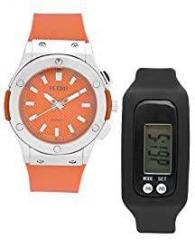 Fluid Analog Orange Dial Unisex Watch FMFFL 410 OR