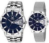 Fogg Analog Blue Dial Day And Date Couple Watch Combo 5070 BL