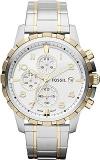 Fossil Analog White Dial Men's Watch FS4795 Stainless Steel, Multicolor Strap