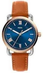 Fossil Analog Women Copeland Three Hand Tan Leather Watch ES4825