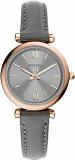 Fossil Carlie Mini Analog Grey Dial Womens Standard Watch ES5068 Genuine Leather, Gray Strap