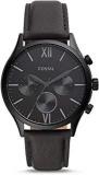 Fossil Chronograph Men's Watch Black Dial Black Colored Strap