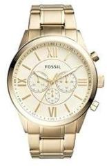 Fossil Flynn Analog Gold Dial Men's Watch BQ1128