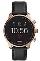 Fossil Gen 4 45mm, black Explorist Leather Touchscreen Men's Smartwatch with Heart Rate, GPS, Music storage and Smartphone Notifications FTW4017