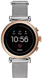 Women's Gen 4 Sloane HR Heart Rate Stainless Steel Mesh Touchscreen Smartwatch, Color: Rose Gold, Silver FTW6043