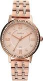 Fossil Gwen Analogue Women's Watch Gold Dial Womens Standard Colored ES4879 Gold Plated, Gold Strap