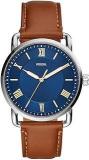 Fossil Leather Analog Blue Dial Men's Watch Fs5661