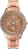 Fossil Women Stainless Steel Stella Sport Analog Brown Dial Watch Es5109, Band Color Rose Gold