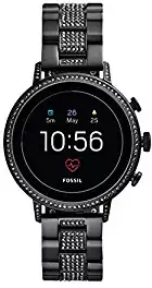 Fossil Women's Gen 4 Venture HR Heart Rate Stainless Steel Touchscreen Smartwatch, Color: Black FTW6023