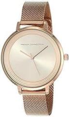 French Connection Analog Rose Gold Dial and Band Women's Stainless Steel Watch FCN0001F