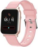 French Connection F1 Color : Pink Touch Screen Unisex Metal Case Smartwatch With Heart Rate & Blood Pressure Monitoring, Upto 14 Days Active Battery Life And Silicone Strap