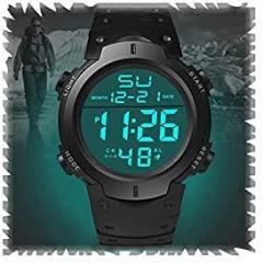 FROZIL Digital Shockproof Multi Functional Automatic Black Strap Waterproof Digital Sports Watch for Men's Kids Watch for Boys Watch for Men Pack of 1