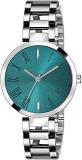 Generic Analog Green Dial Stainless Steel Watch for Women & Girl's