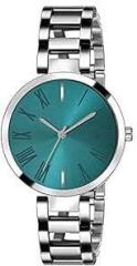 Generic Analog Green Dial Stainless Steel Watch for Women & Girl's