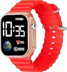 Generic Digital Earth Ultra Look Multi Logo Red Unisex Watch