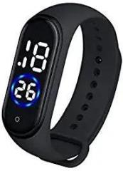 Generic Galvan Black Slim Digital Led Bracelet Band Watch for Boys and Girls and Kids Unisex