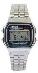 Generic Vintage Digital Stainless Steel Grey Dial Silver Band Unisex Watch Square Shape Dail.