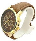 Geneva Leather Analogue Unisex Watch Brown