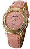 Geneva Platinum Big Size Stylish Studded Pink Dial Analogue Watch For Women & Girls GP 385 Pink